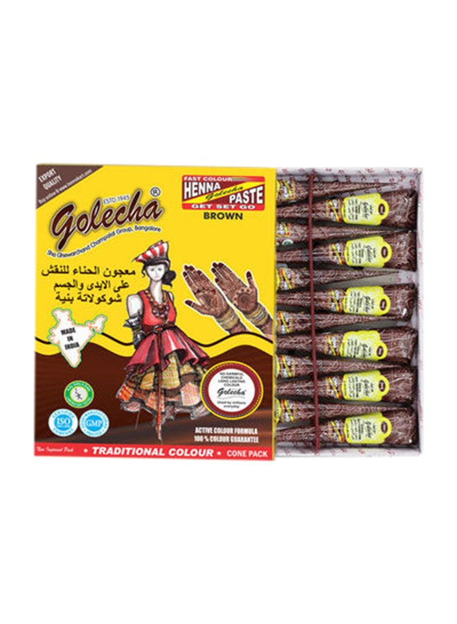 جوليتشا 12 قطعة من مخروط معجون حنة بني 12 x 23جرام - Image 1