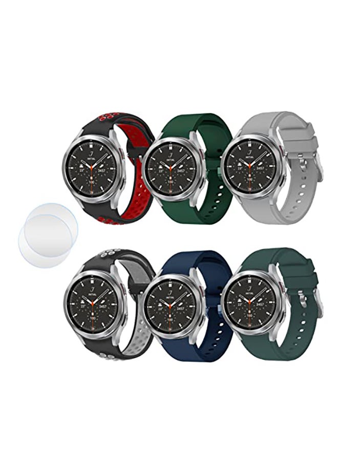 Moxedo 8-Piece Replacement Strap Band With Screen Protector For Samsung Galaxy Watch 4 Classic Multicolour  - Image 1