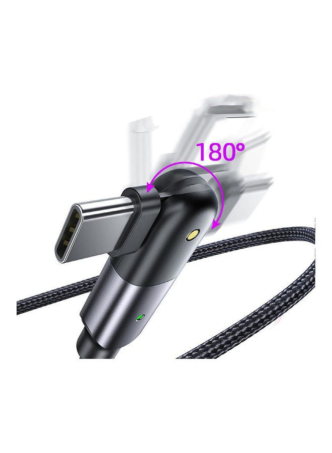 USB 180 Fast Charger Lightning Cable Black