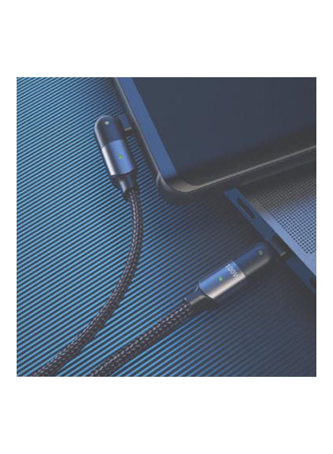 USB 180 Fast Charger Lightning Cable Black