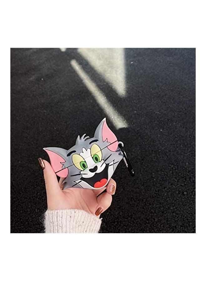 Rock Pow Cartoon Animation Series Tom Silicone Case For Apple AirPods Pro Grey  - Image 2