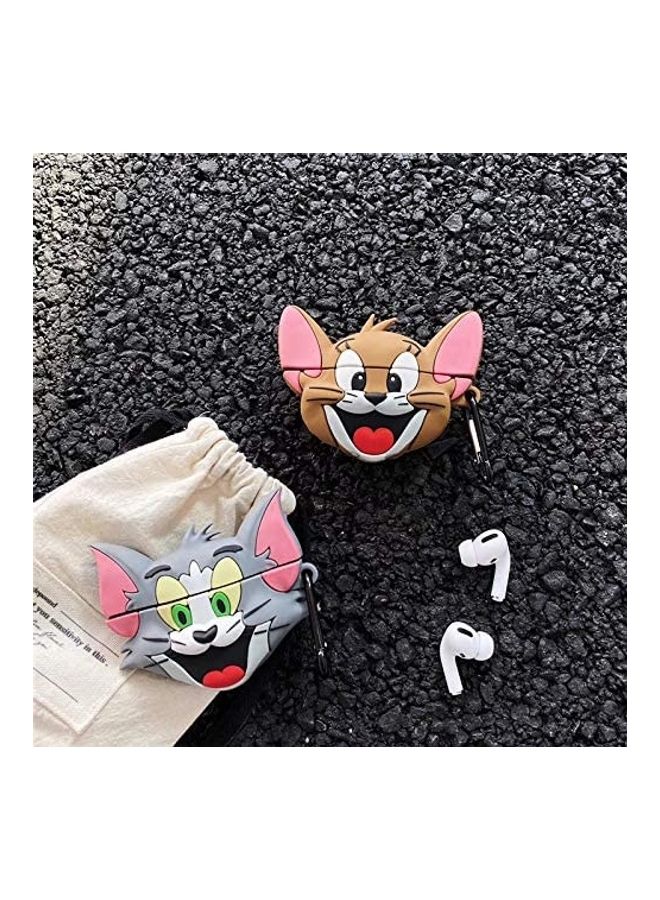 Rock Pow Cartoon Animation Series Tom Silicone Case For Apple AirPods Pro Grey  - Image 4