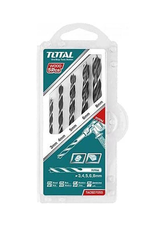 TOTAL Wood Drill Bits Set 5 Pcs Multicolour