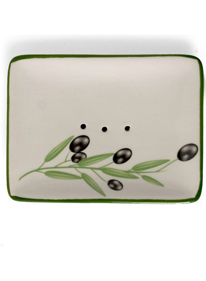 لا ميزون دو سافون دي مرسيليا Ceramic Soap Dish Olive White 125grams 