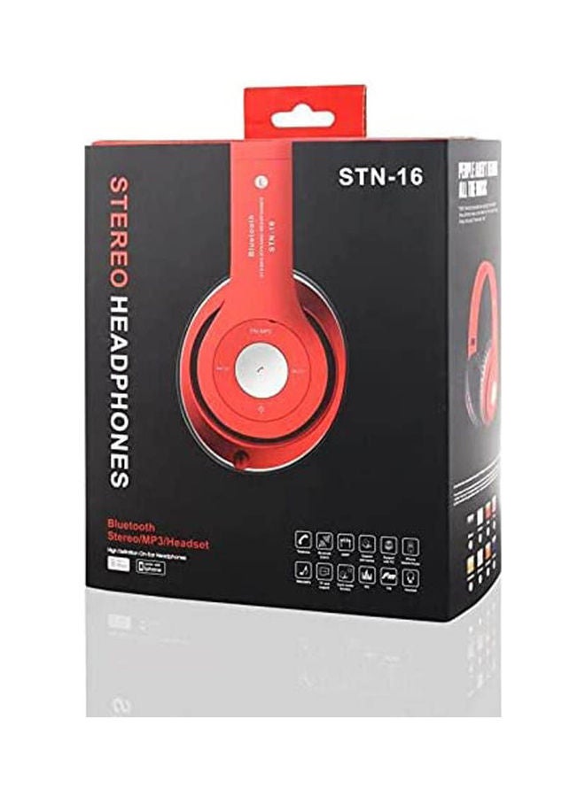 Generic Hifi Stereo Bluetooth Headset With Fm Wireless Headphones Support Sd Cards Mp3 Audifonos Red 