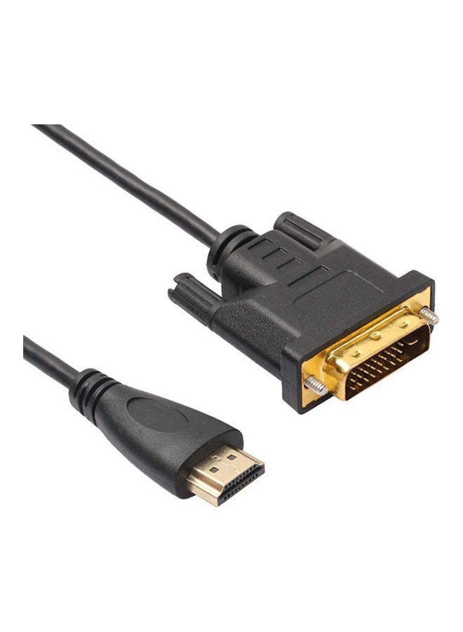 كابل محول بمنفذ HDMI ذكر إلى DV- 24 بقابس واحد ذكر وHDTV أسود. - Image 2