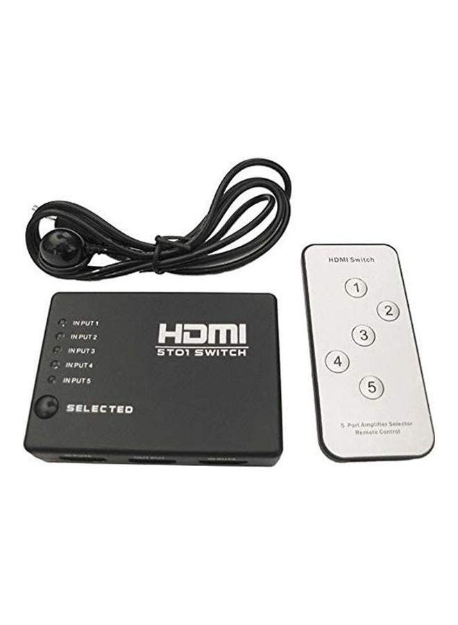 Generic - Port 5 Hdmi Splitter Switch Switcher Selector 8YNR5FVP Black - Image 1