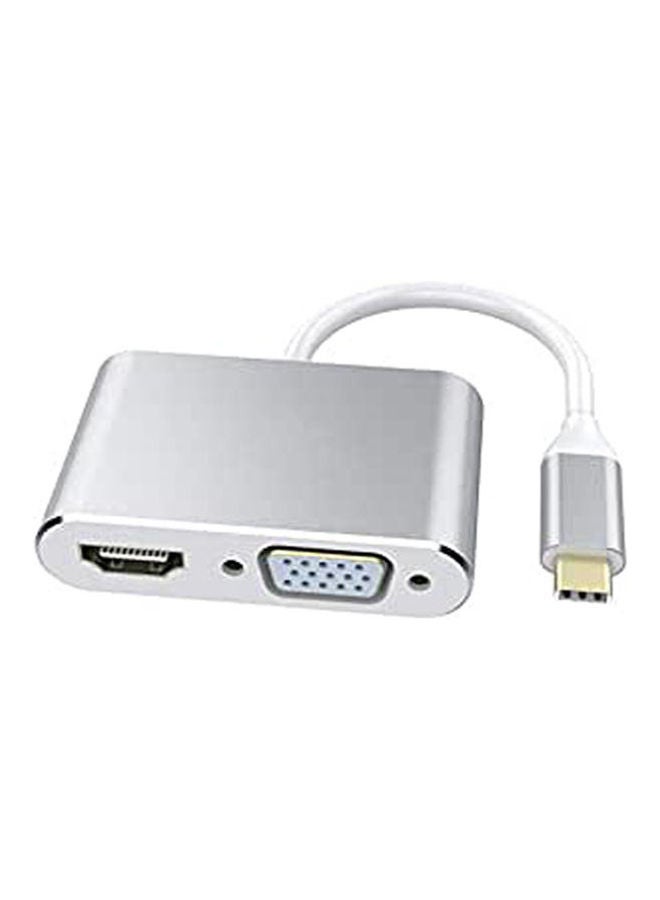 محول من USB C إلى HDMI بدقة 4K VGA فضي - Image 1