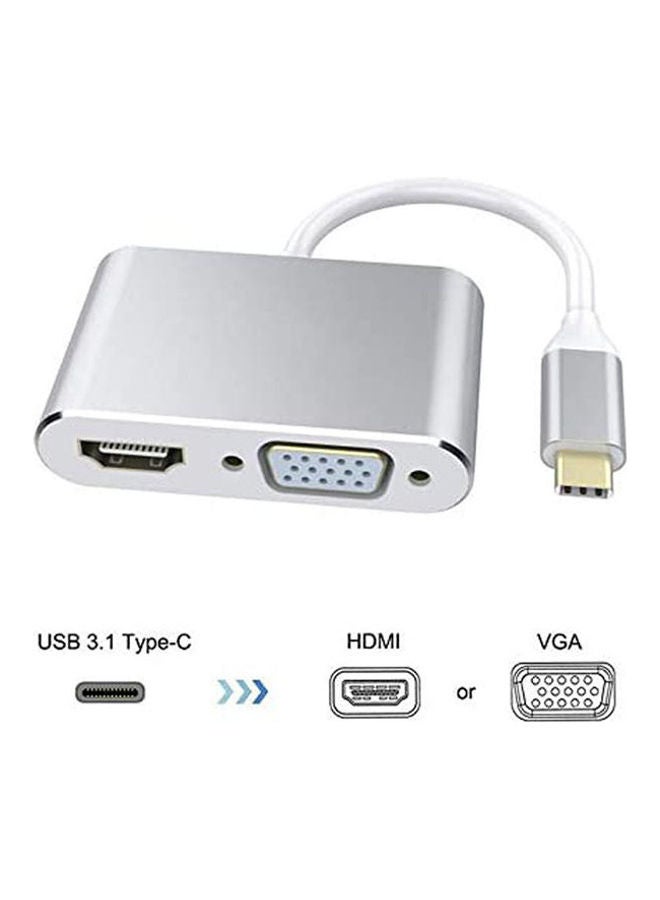 محول من USB C إلى HDMI بدقة 4K VGA فضي - Image 2