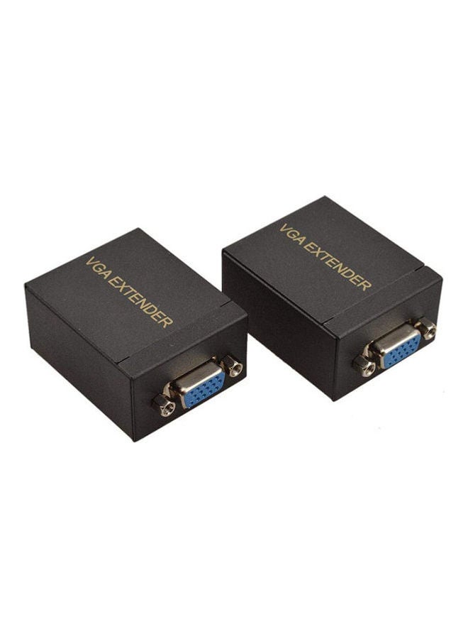 Vga Signal 60M Extender Adapter Over Single Rj45 Cat5E Cat6 Network Cable 1 Transmitter + 1 Receiver Black - Image 2