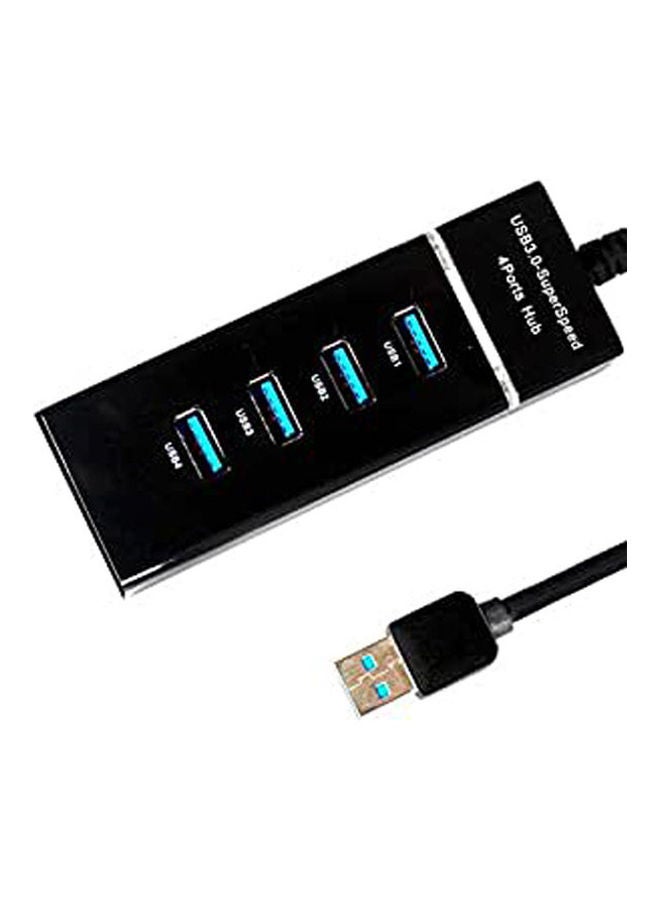Generic 4-Port Usb 3.0 Ultra-Slim Data Hub Black  - Image 1