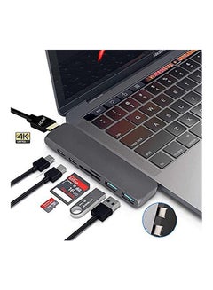 Generic Macbook Pro Usb C Adapter 7 In 1 Usb Type C Hub Adapter Black  - Image 2