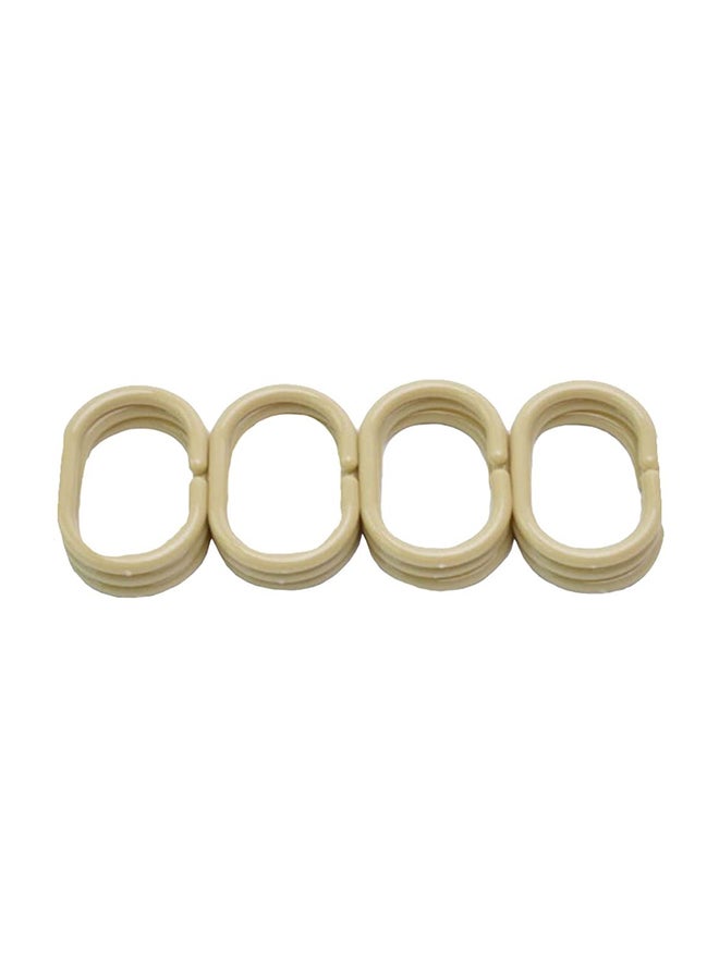 مجموعة حلقات لستائر الاستحمام، مكونة من 12 قطعة بِيج 15 x 5سم - Image 1