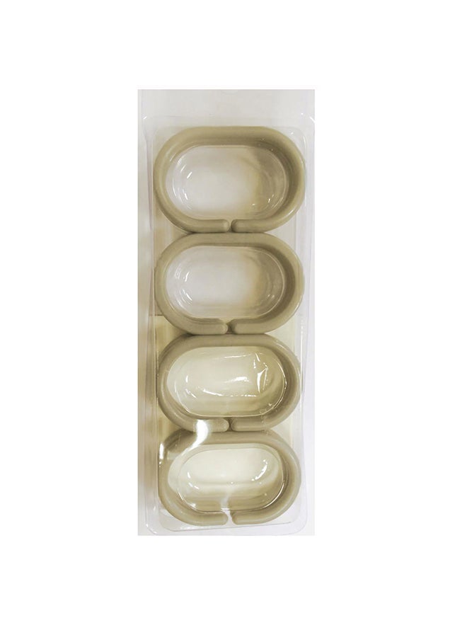 مجموعة حلقات لستائر الاستحمام، مكونة من 12 قطعة بِيج 15 x 5سم - Image 2