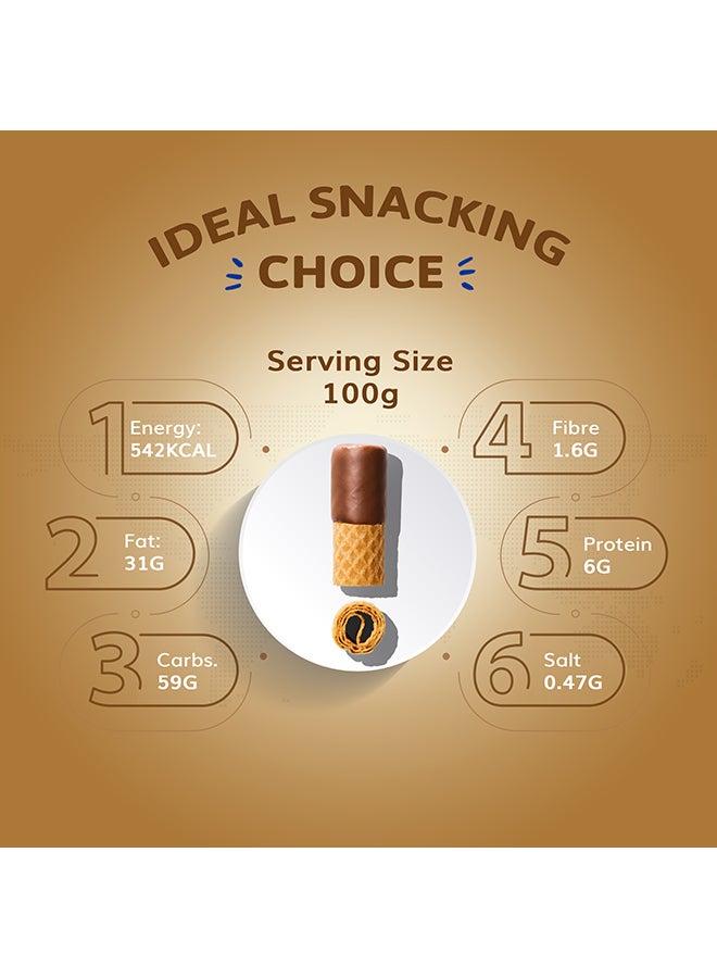 Bahlsen Waffeletten Crunchy Thin Wafer Rolls Half Coated In Milk Chocolate  Snack Pack 21grams - Image 5