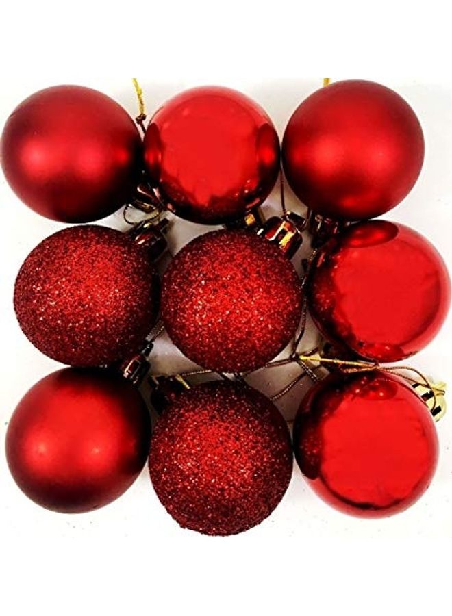 CHRISTMAS MAGIC 36-Piece Christmas Balls - Shiny Matte Glitter Red  - Image 1