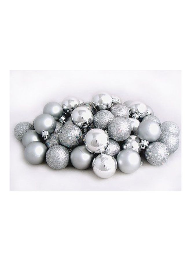 CHRISTMAS MAGIC 36-Piece Christmas Balls - Shiny Matte Glitter Silver 3cm  - Image 2