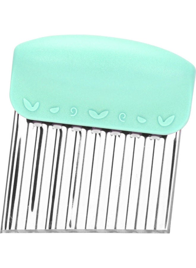 فيسمان قطاعة خضار مموجة من الستانلس ستيل أخضر/فضي 7.5x8.5x1.5سم