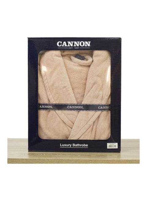 Velour Bathrobe 380Gsm Collar Beige Large/Xlargecm