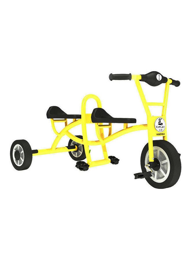 JSAITOYS Children's New Model Passenger Tricycle With Two Seats - Yellow 112x60x63cm  - Image 1