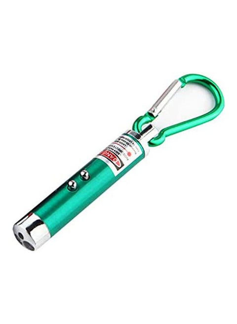 2In1 Led Laser Pen Pointer Flashlight Torch Beam Light Keychain Green