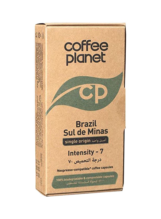 Coffee Planet - Brazil Sul De Minas Roast Intensity 7 Espresso Pack of 10 - Image 1