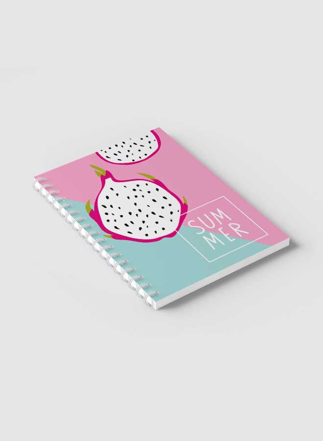 LOWHA - Spiral Notebook for School or Business Note Taking with 60 Sheets Dragon Fruit Summer Multicolour - Image 1
