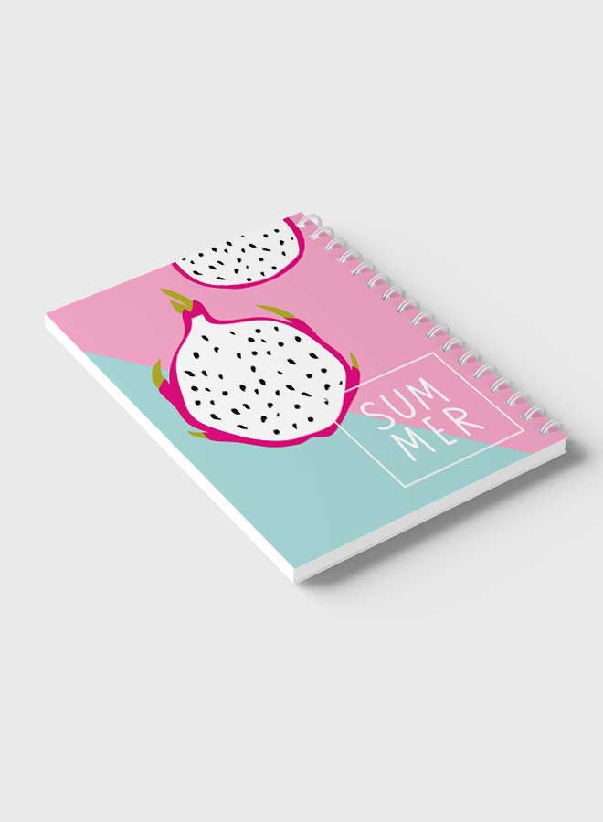 LOWHA - Spiral Notebook for School or Business Note Taking with 60 Sheets Dragon Fruit Summer Multicolour - Image 1
