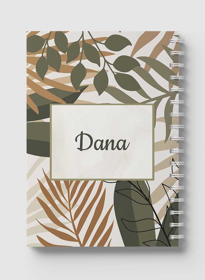 Spiral Notebook for School or Business Note Taking with 60 Sheets English Name Dana Brown/Grey/Black - v1638880976/N51909802A_5