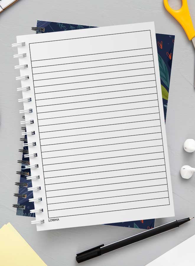 LOWHA - Spiral Notebook For School Or Business Note Taking With 60 Sheets  Cool Seamless Abstract Art Multicolour - Image 1