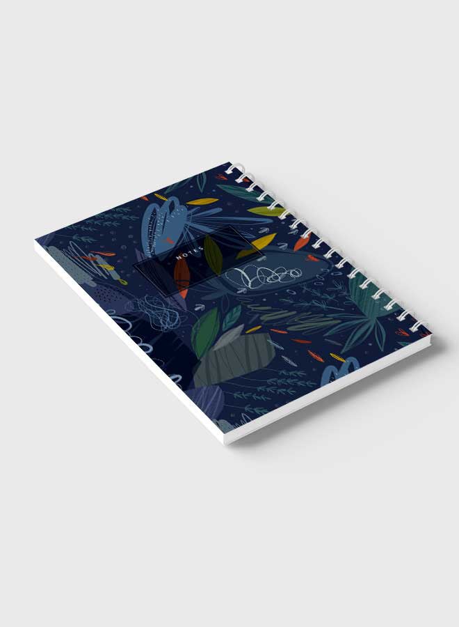 LOWHA - Spiral Notebook For School Or Business Note Taking With 60 Sheets  Cool Seamless Abstract Art Multicolour - Image 1