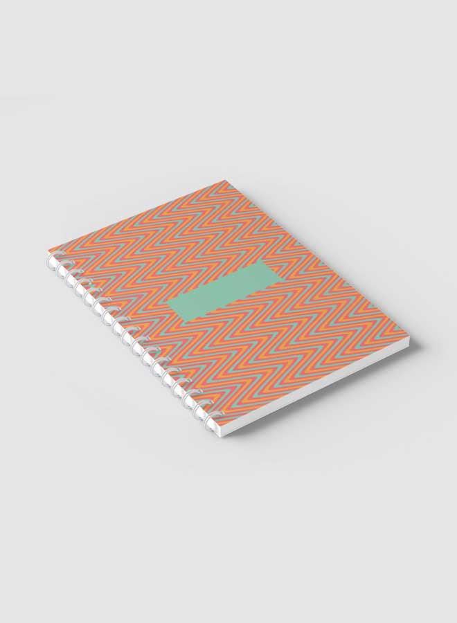 لوحة دفتر ملاحظات بسلك حلزوني للمدرسة أو تدوين ملاحظات العمل يحتوي على 60 ورقة بخطوط متعرجة ملونة متعدد الألوان - Image 2