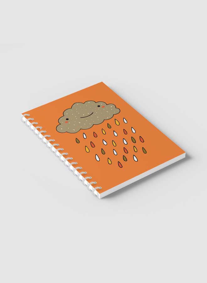 LOWHA - Spiral Notebook For School Or Business Note Taking With 60 Sheets  Cloud And Rain Multicolour - Image 1