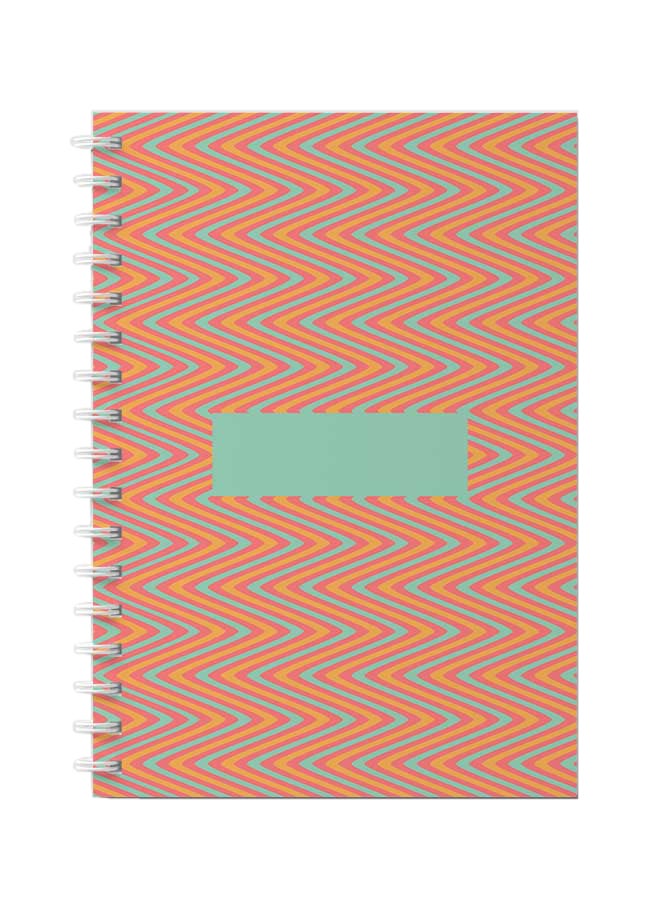 لوحة دفتر ملاحظات بسلك حلزوني للمدرسة أو تدوين ملاحظات العمل يحتوي على 60 ورقة بخطوط متعرجة ملونة متعدد الألوان - Image 1