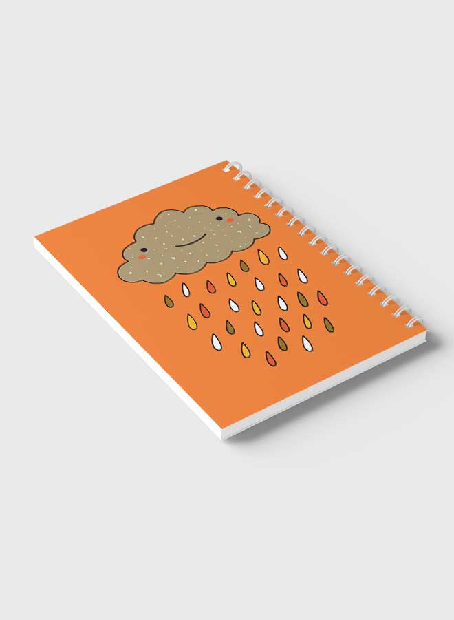 LOWHA - Spiral Notebook For School Or Business Note Taking With 60 Sheets  Cloud And Rain Multicolour - Image 1