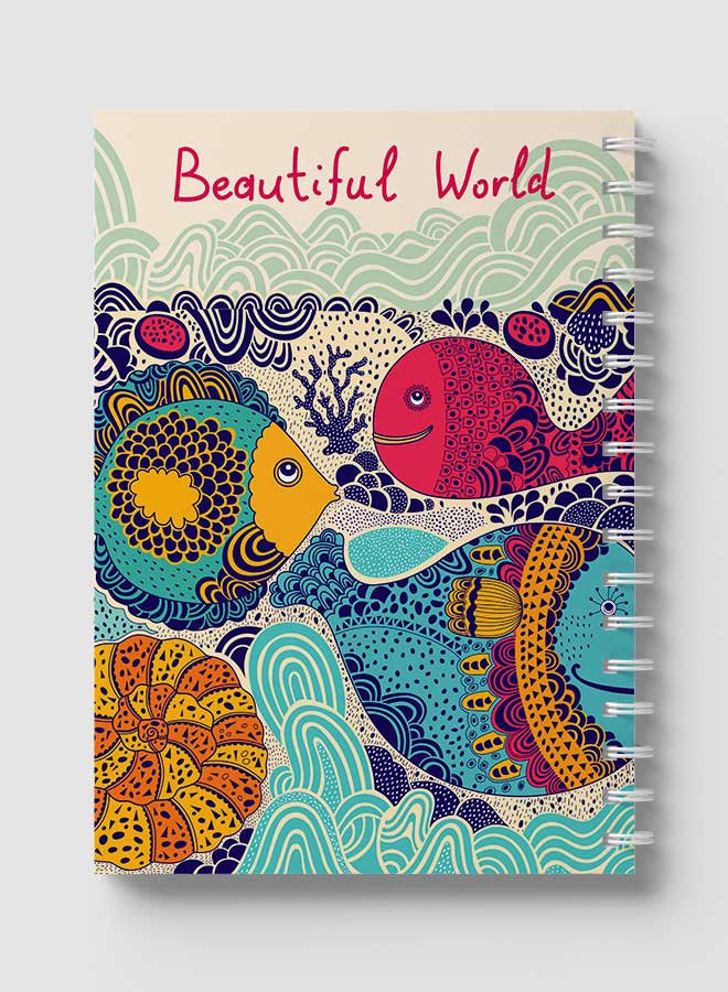 LOWHA Spiral Notebook For School Or Business Note Taking With 60 Sheets  Beautiful World Corals And Fishes Art Multicolour  - Image 5