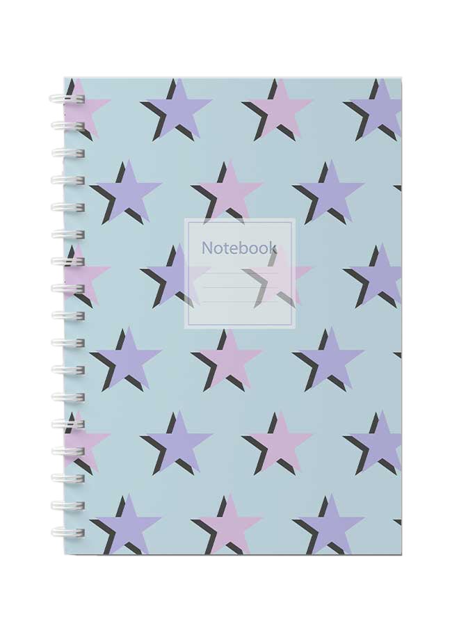 LOWHA Spiral Notebook For School Or Business Note Taking With 60 Sheets  Aesthetic Stars Coloured Pattern Multicolour - Image 1