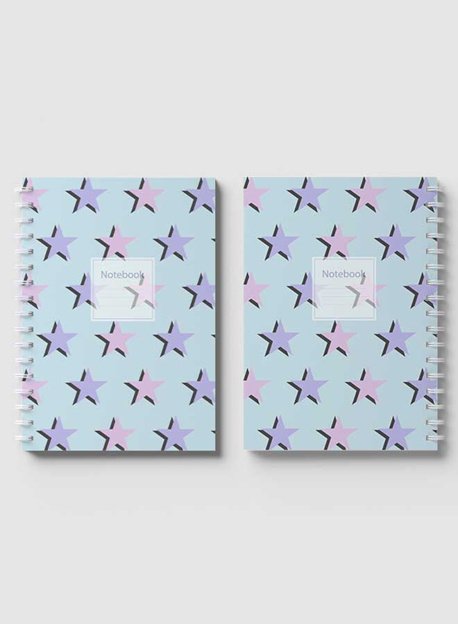 LOWHA Spiral Notebook For School Or Business Note Taking With 60 Sheets  Aesthetic Stars Coloured Pattern Multicolour - Image 4