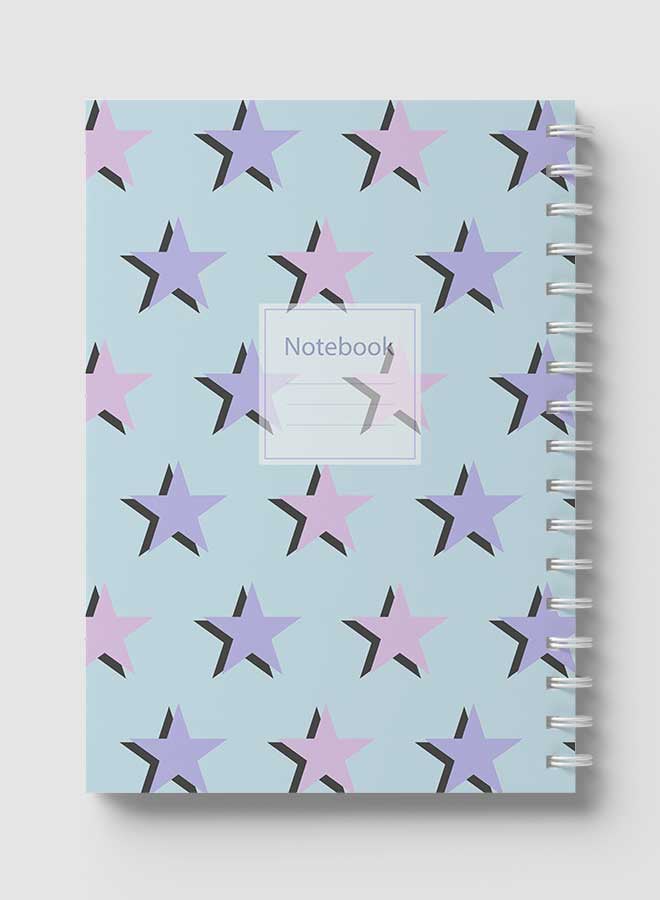 LOWHA Spiral Notebook For School Or Business Note Taking With 60 Sheets  Aesthetic Stars Coloured Pattern Multicolour - Image 5