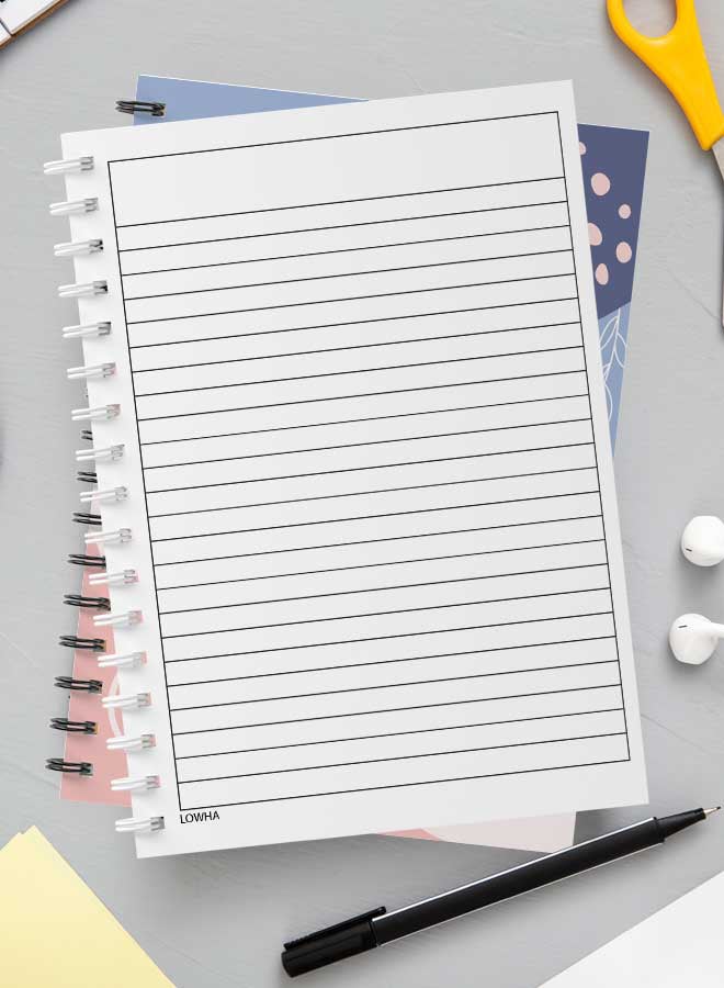 LOWHA Spiral Notebook For School Or Business Note Taking With 60 Sheets  Aesthetic Floral Art Multicolour - Image 3