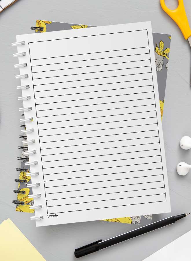 LOWHA Spiral Notebook For School Or Business Note Taking With 60 Sheets  Abstract Floral Vector Multicolour - Image 3