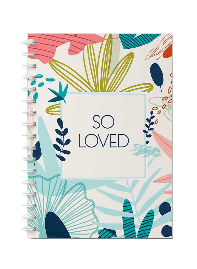 LOWHA Spiral Notebook For School Or Business Note Taking With 60 Sheets  So Loved Floral Design Multicolour - Image 1