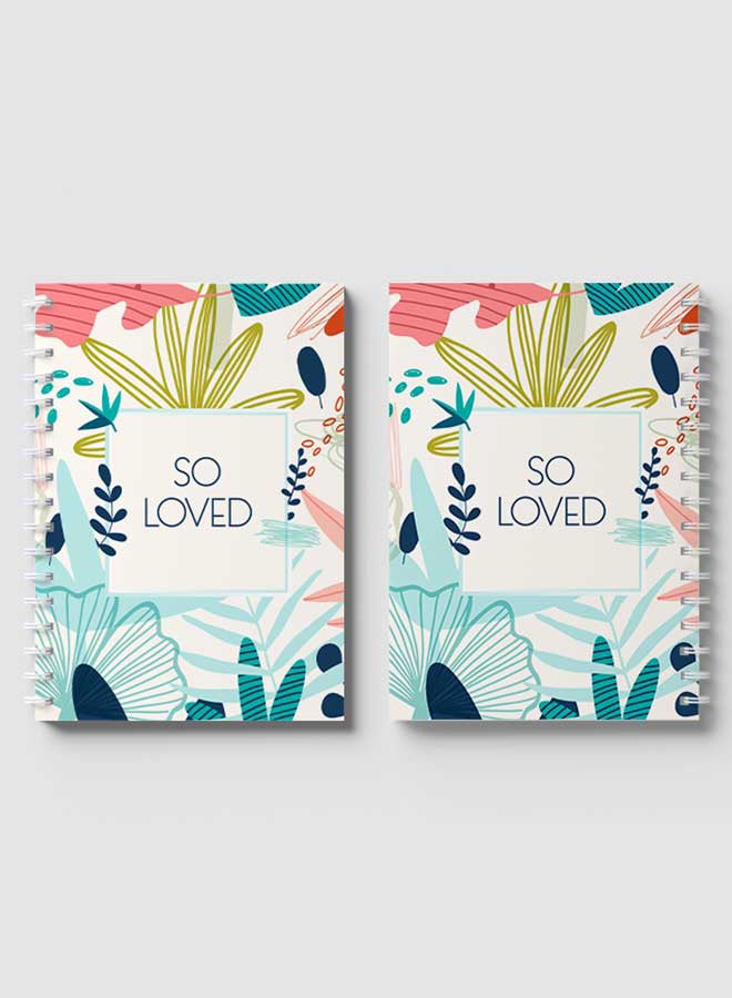 LOWHA Spiral Notebook For School Or Business Note Taking With 60 Sheets  So Loved Floral Design Multicolour - Image 4