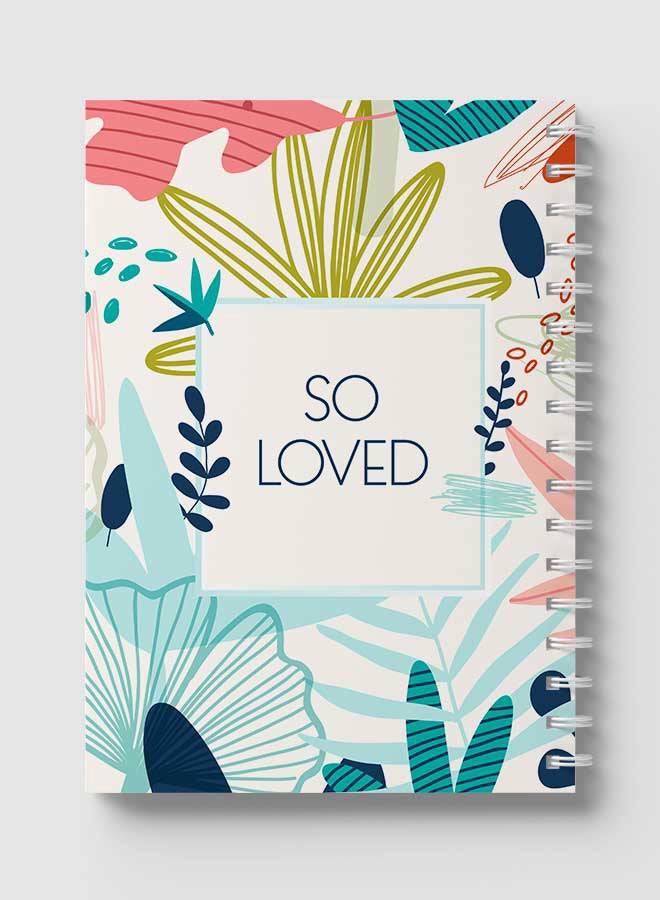 LOWHA Spiral Notebook For School Or Business Note Taking With 60 Sheets  So Loved Floral Design Multicolour - Image 5