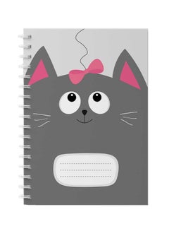 LOWHA Spiral Notebook For School Or Business Note Taking With 60 Sheets  Cartoon Cute Cat Pink Ribbon Multicolour  - Image 1