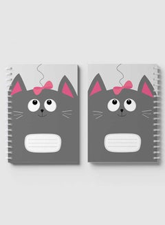 LOWHA Spiral Notebook For School Or Business Note Taking With 60 Sheets  Cartoon Cute Cat Pink Ribbon Multicolour  - Image 4