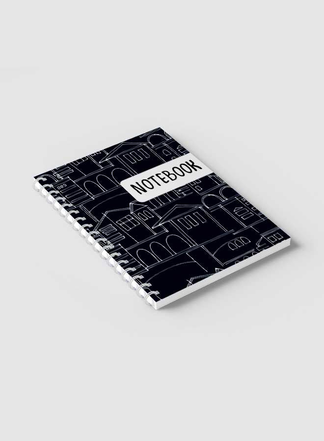 LOWHA - Spiral Notebook For School Or Business Note Taking With 60 Sheets  Patterns With Cityscapes Multicolour - Image 1