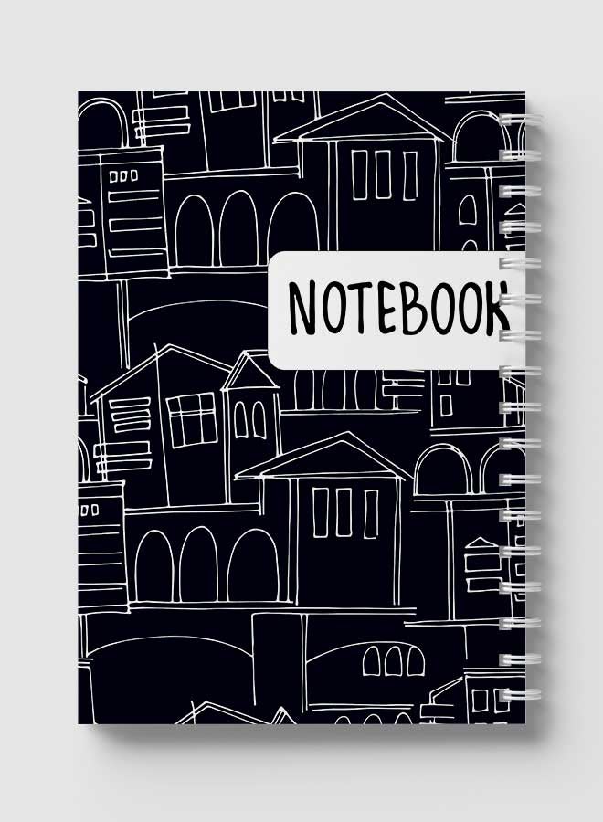 LOWHA - Spiral Notebook For School Or Business Note Taking With 60 Sheets  Patterns With Cityscapes Multicolour - Image 1