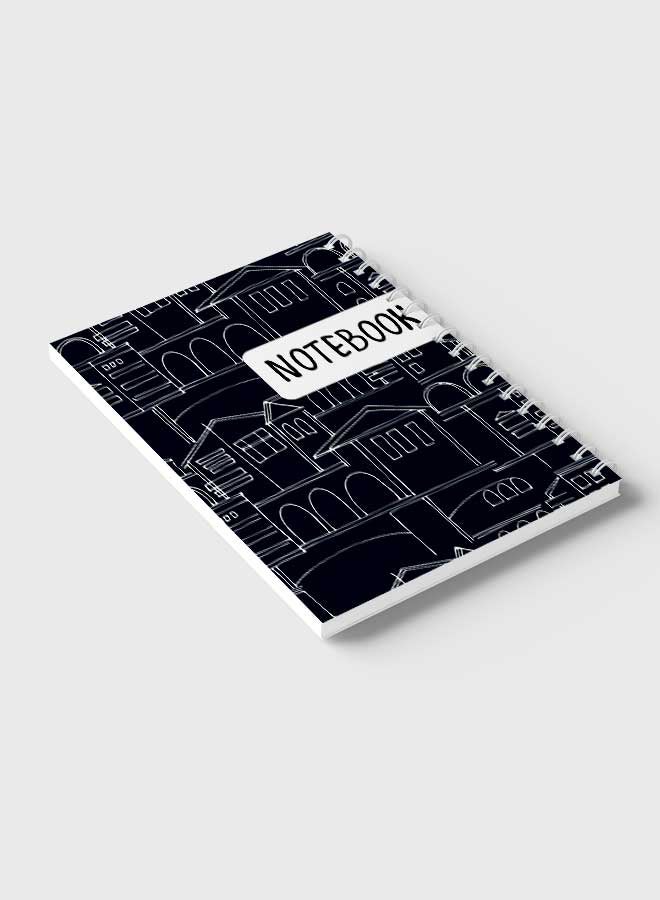 LOWHA - Spiral Notebook For School Or Business Note Taking With 60 Sheets  Patterns With Cityscapes Multicolour - Image 1