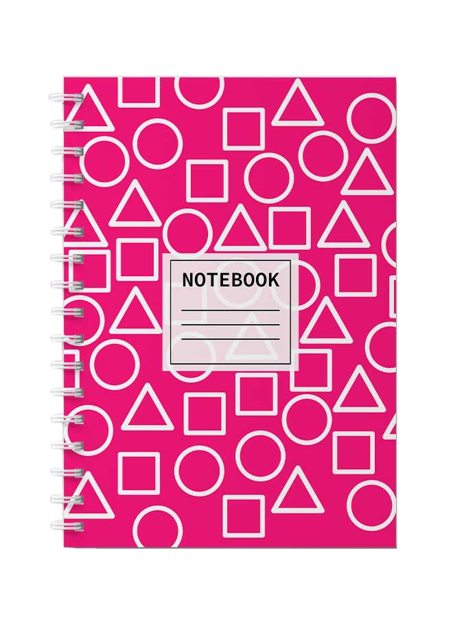 لوحة دفتر ملاحظات بسلك حلزوني للمدرسة أو تدوين الملاحظات الخاصة بالعمل مع 60 ورقة بنمط أشكال وردية متعدد الألوان - Image 1